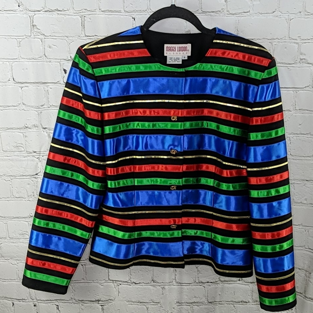Vintage Maggy London multicolor stripe jacket